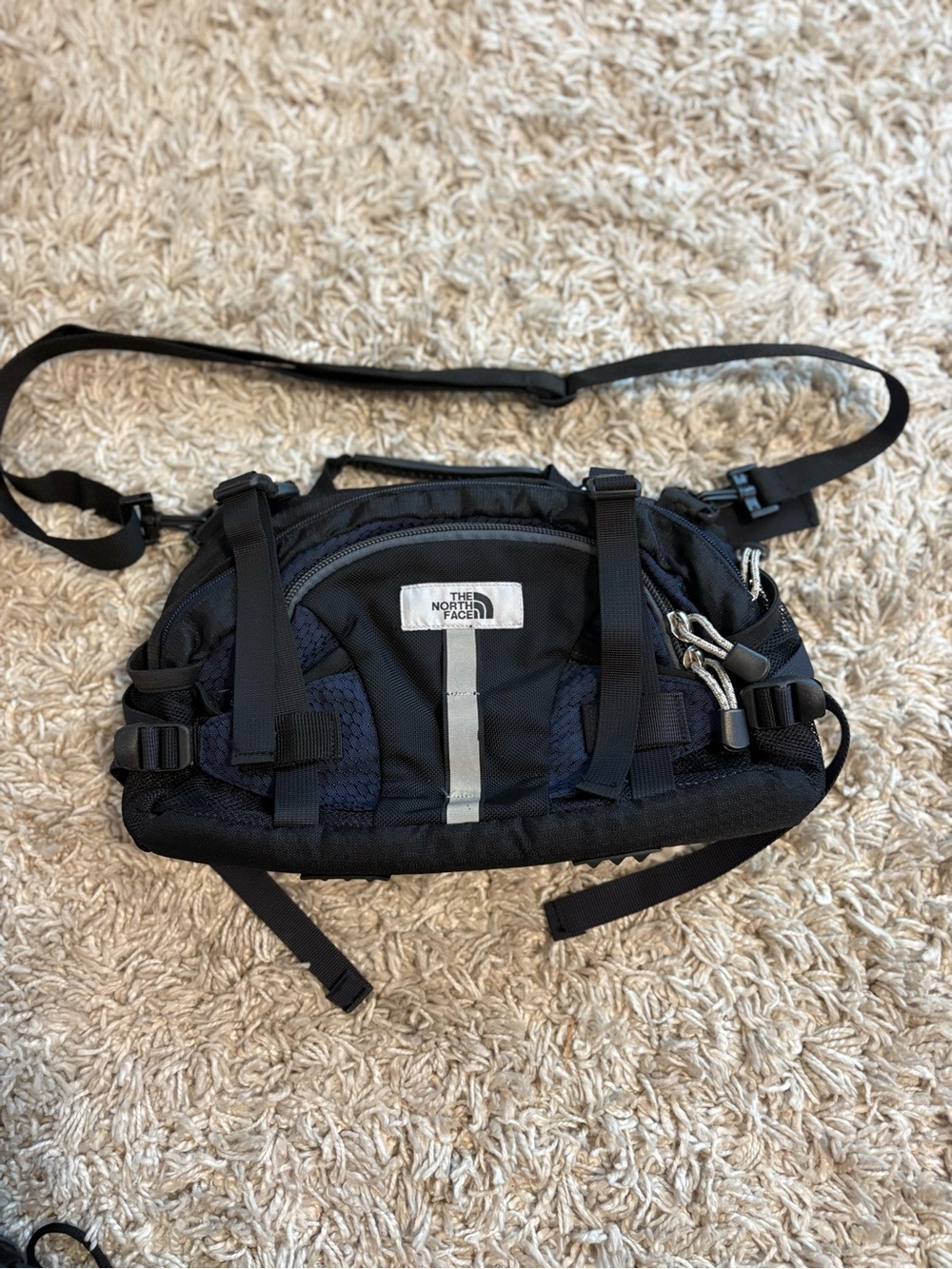 Vintage 90s The North Face Lumbar Pack - Black/navy Blue - EXCELLENT Condition